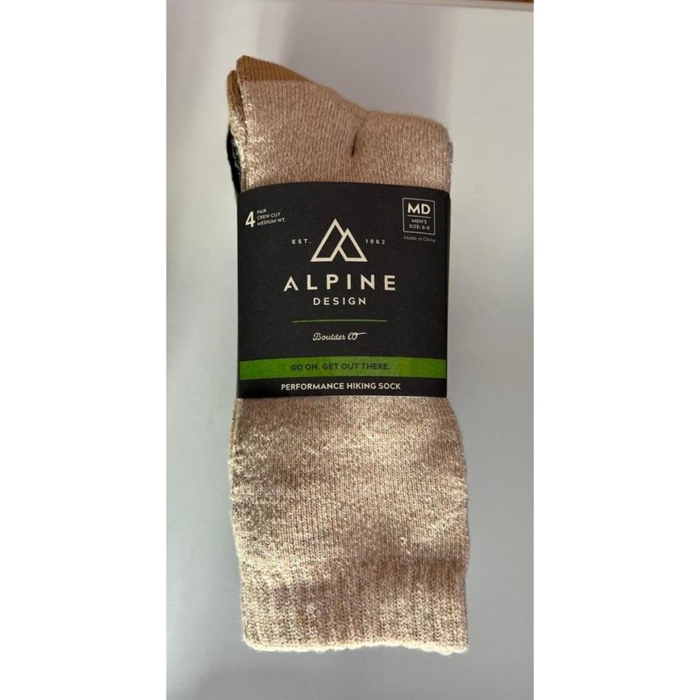 Alpine Design Crew Cut 4 Pack Men's Socks NWT
